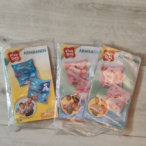 🎉NIP Play Day Pink Unicorn(X2) and Under The Sea(X1) Armbands Set Ages 3-6